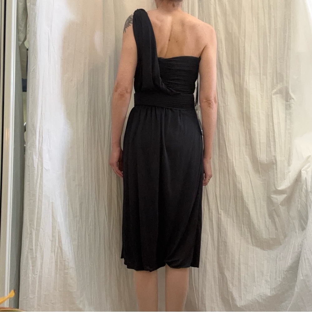 Victor Costa Black One-Shoulder Dress‎ - Picture 5 of 14